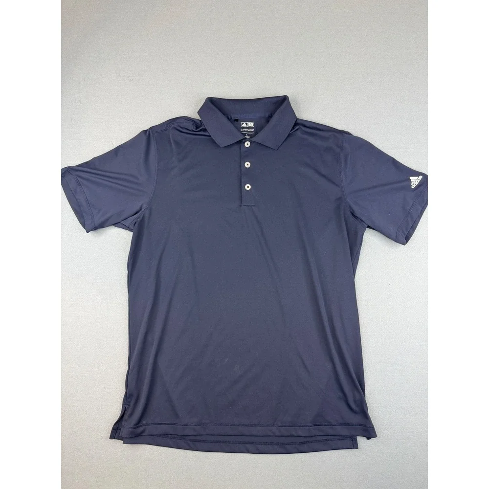 Adidas Polo‎ Shirt Mens Large Navy Blue Puremotion Golf Short Sleeve Performance